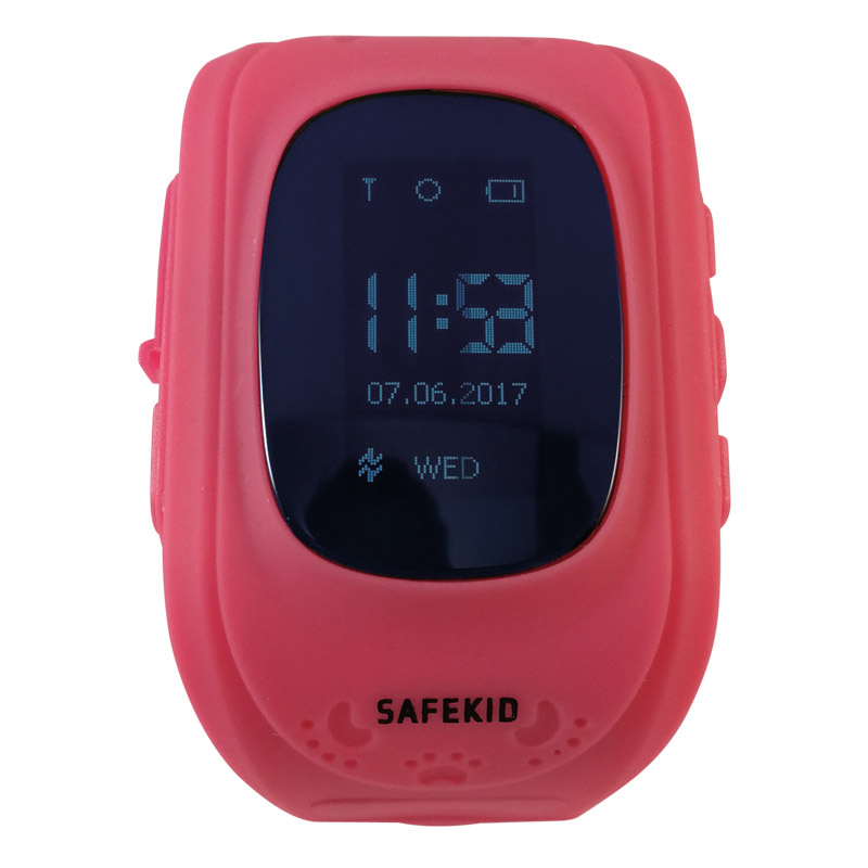 SAFEKID JUNIOR - Rosa GPS klocka med mobil