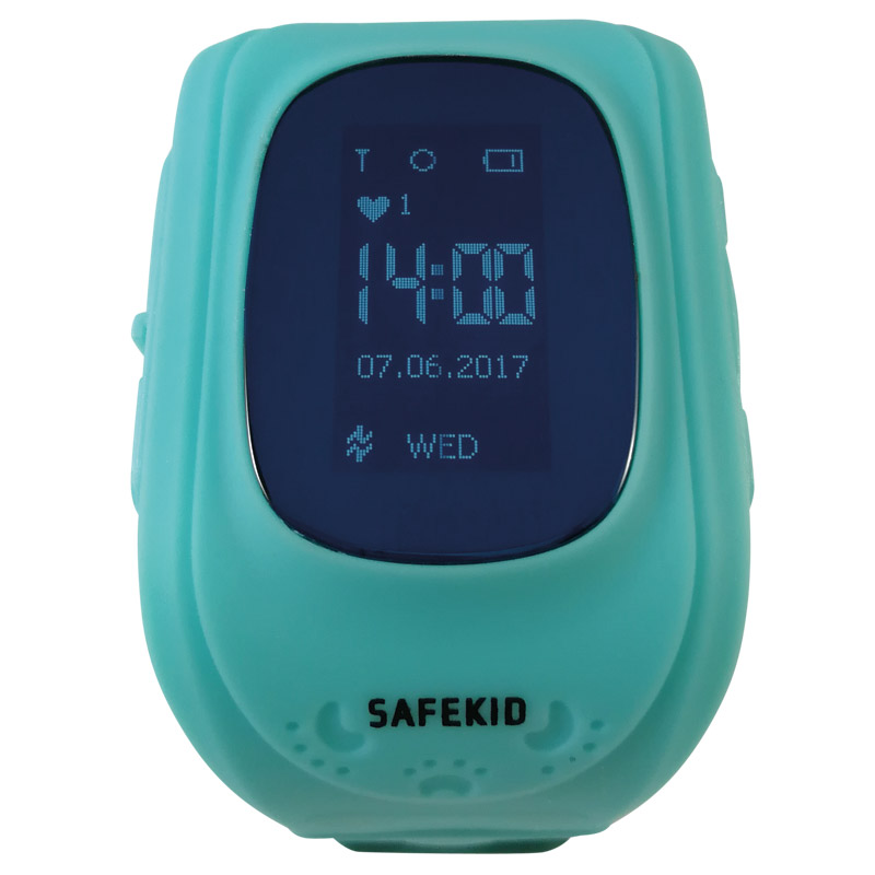 SAFEKID JUNIOR - Turkos GPS klocka med mobil