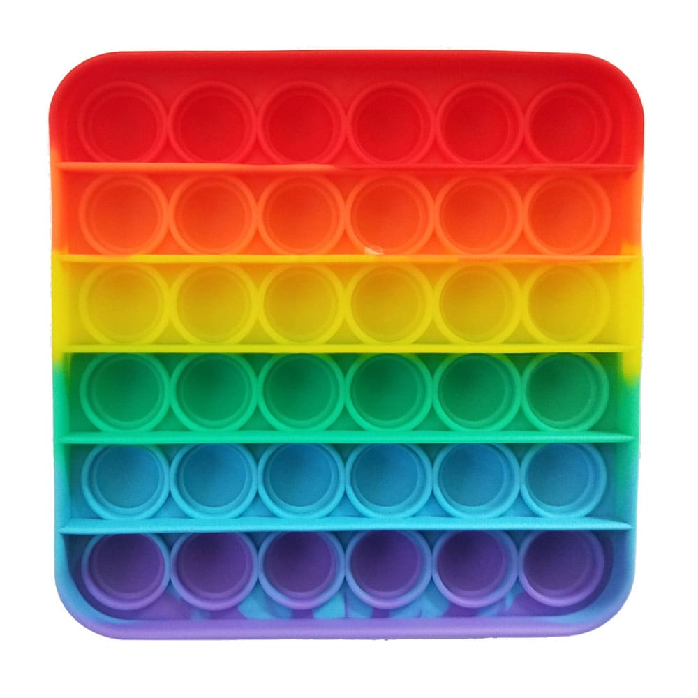 Push pop Bubble Fidget Toy - Rainbow Fyrkant