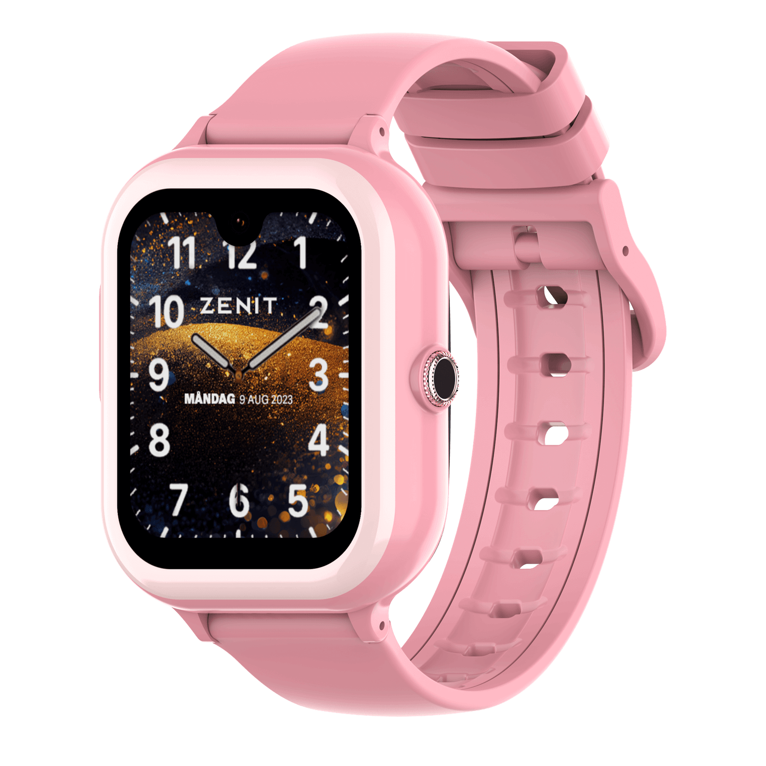 Safekid Zenit med rosa armband, en av Safekids GPS-klockor.