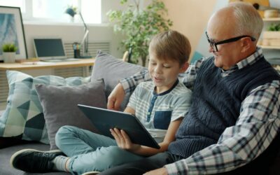 Lär mor- och farföräldrar om en barn klocka digital