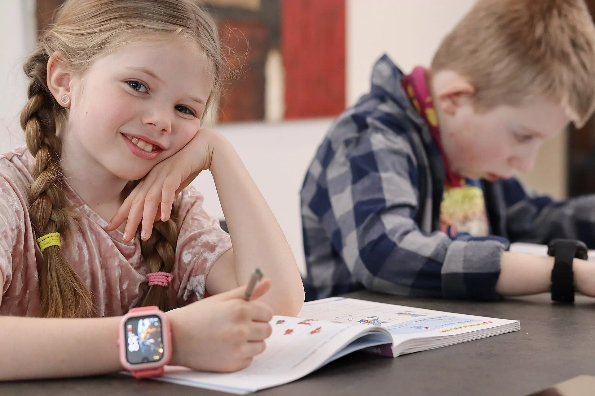 Digital klocka i skolan.